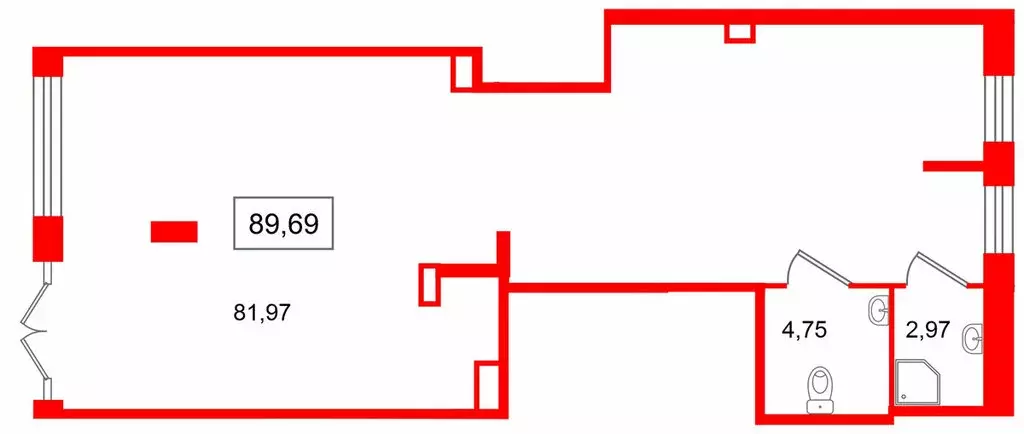 Помещение свободного назначения (89.69 м) - Фото 2