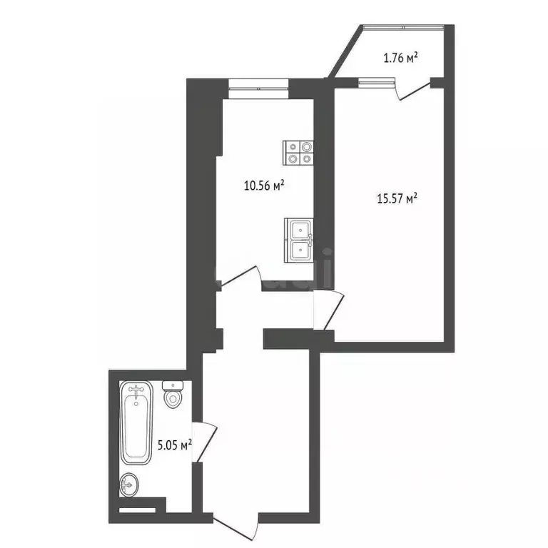 1-к кв. Севастополь ул. Александра Маринеско, 1Бк2 (42.7 м) - Фото 2