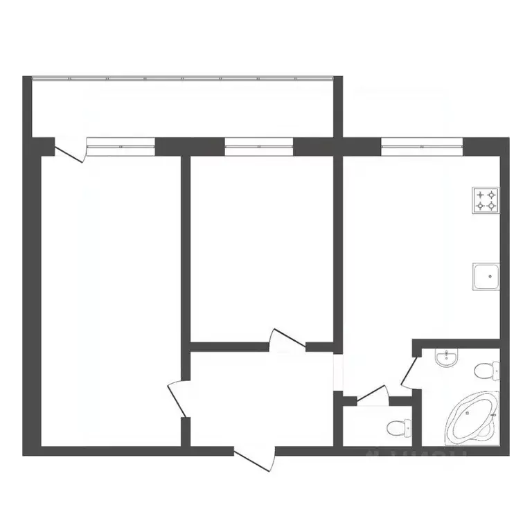 2-к кв. Тюменская область, Тюмень ул. Газовиков, 22 (45.8 м) - Фото 1