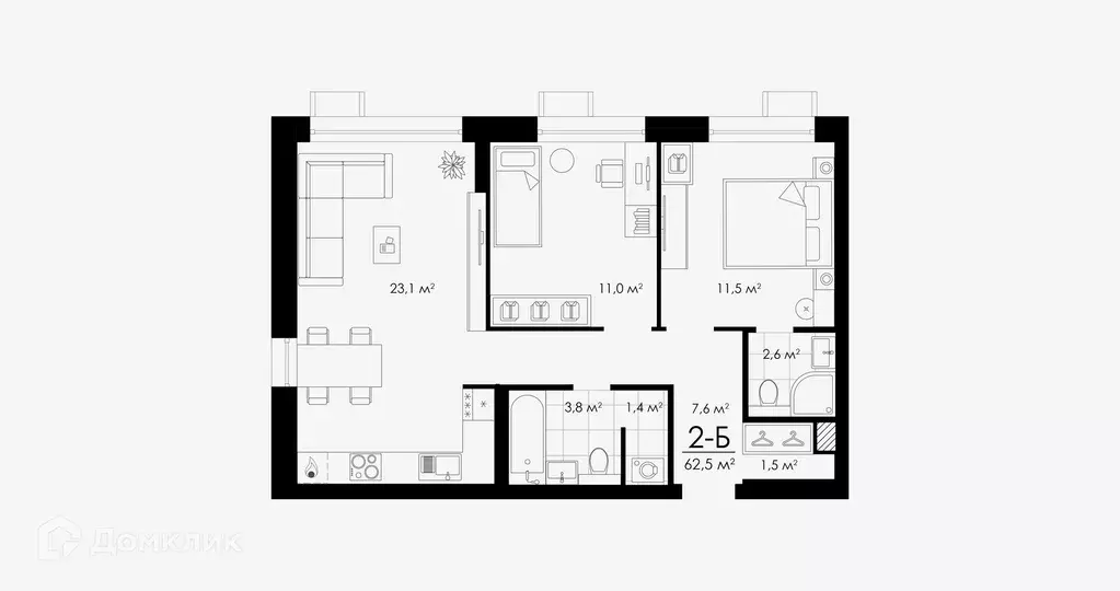 Продаётся 2-к квартира, 62.2 м - Фото 1