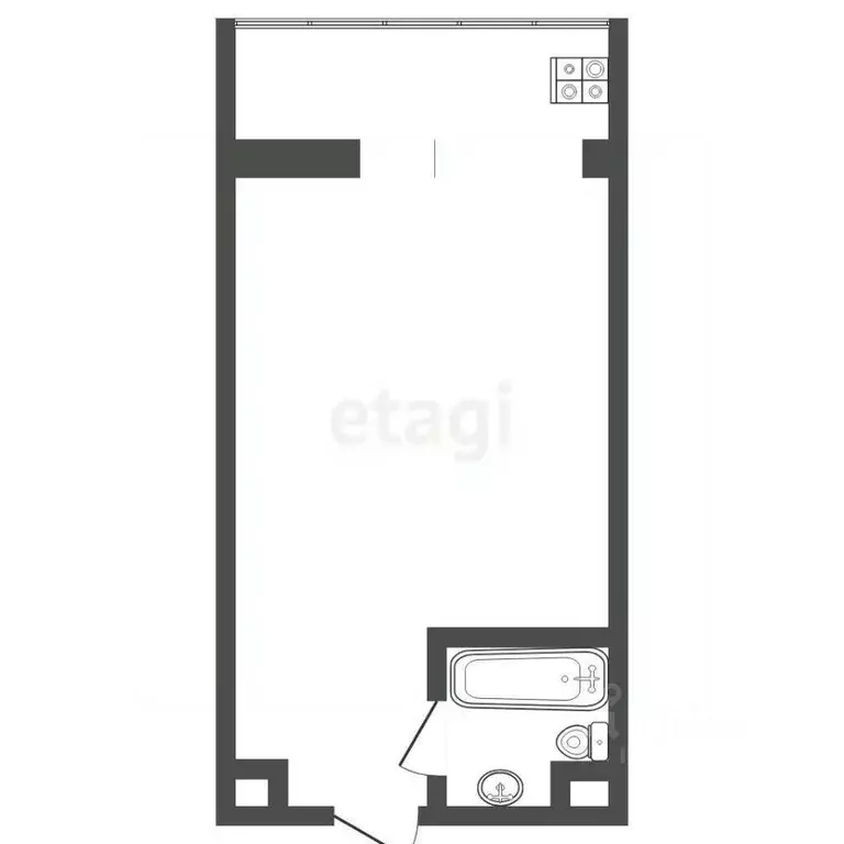 Студия Тюменская область, Тюмень ул. 30 лет Победы, 109 (13.2 м) - Фото 2