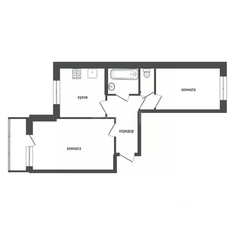 2-к кв. Воронежская область, Воронеж Газовый пер., 15Д (57.8 м) - Фото 2