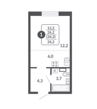 Продаётся квартира-студия, 26.2 м - Фото 0