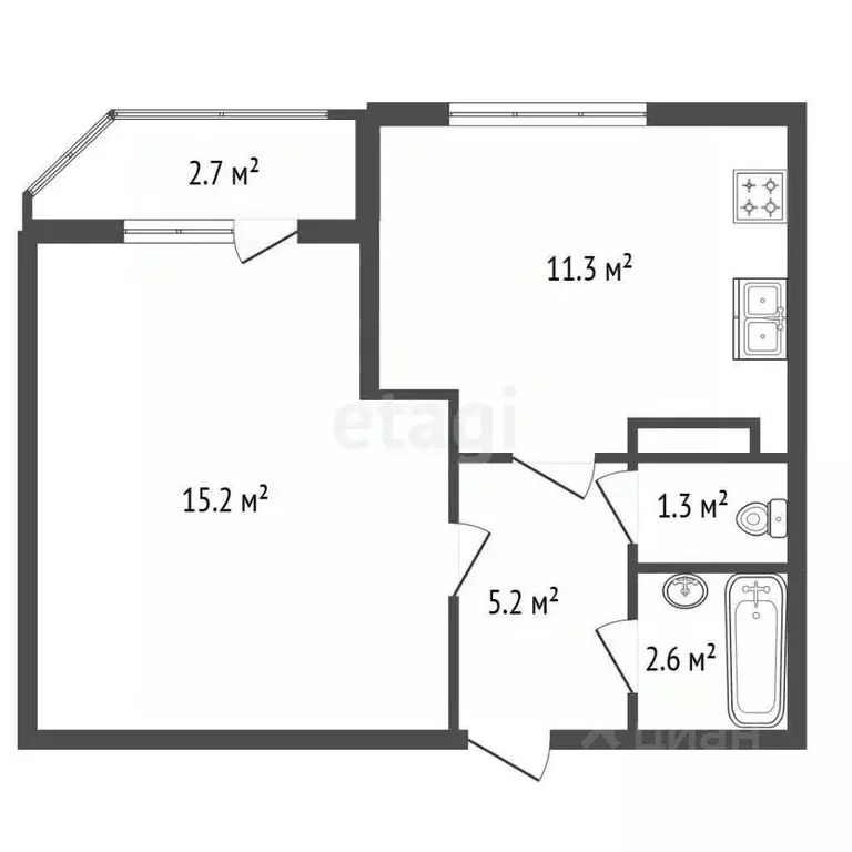 1-к кв. Санкт-Петербург, Санкт-Петербург, Пушкин Красносельское ш., 55 ... - Фото 1