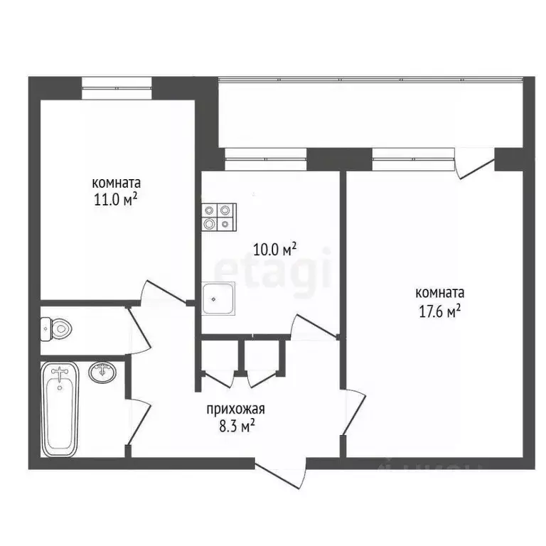 2-к кв. Свердловская область, Екатеринбург ул. Владимира Высоцкого, 8 ... - Фото 1