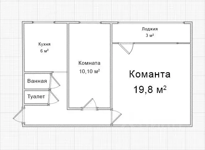 2-к кв. Санкт-Петербург Северный просп., 61К2 (46.0 м) - Фото 1