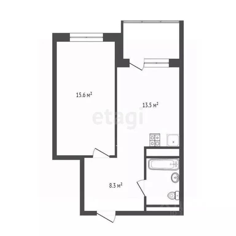 1-к кв. Тюменская область, Тюмень ул. Николая Зелинского, 5к2 (42.0 м) - Фото 1