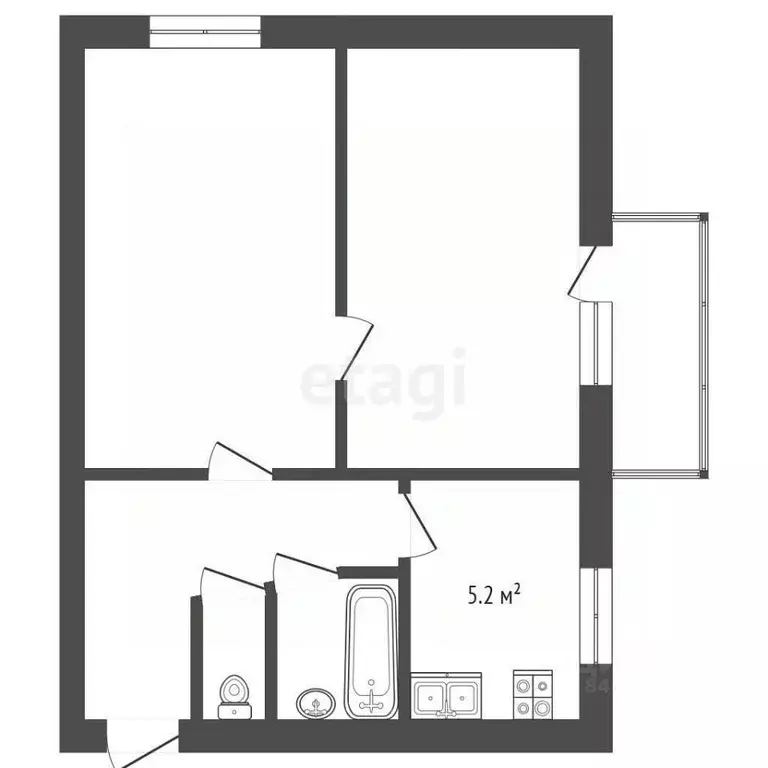 2-к кв. Ростовская область, Таганрог ул. Дзержинского, 144-3 (40.2 м) - Фото 1