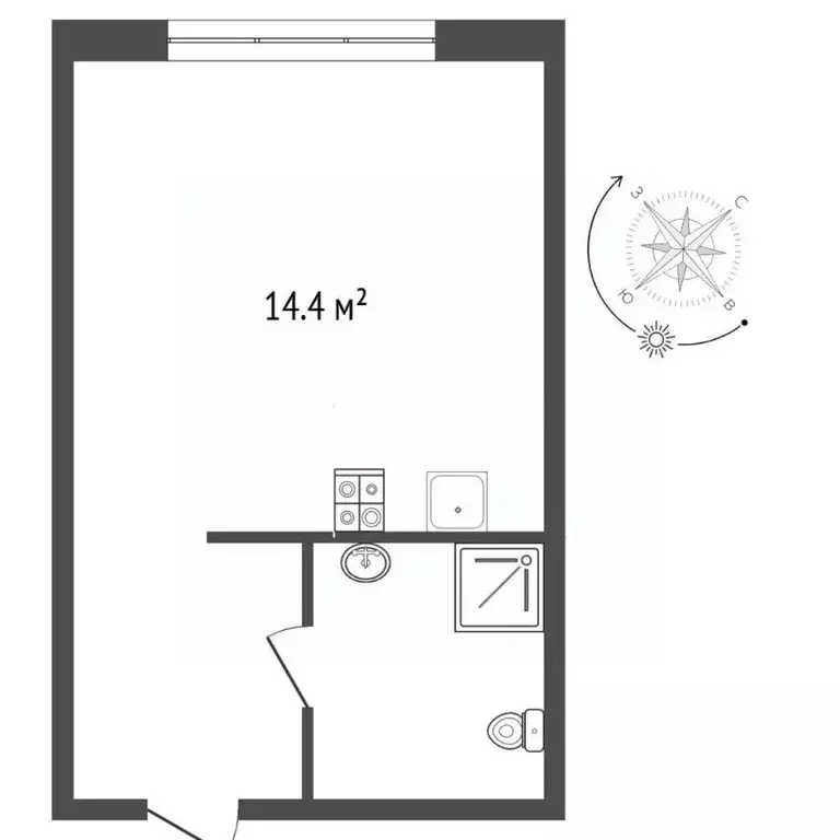 Студия Тюменская область, Тюмень ул. Самарцева, 19В (15.0 м) - Фото 2