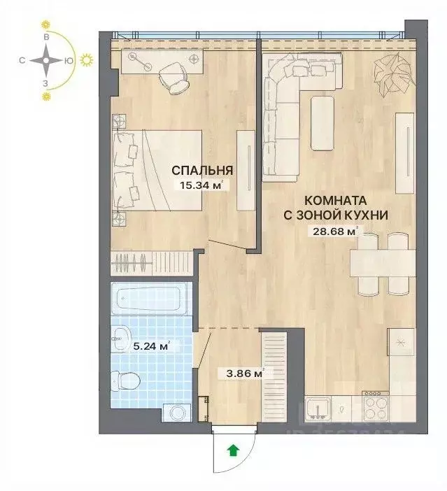 2-к кв. Свердловская область, Екатеринбург ул. Маршала Жукова, 16 ... - Фото 0