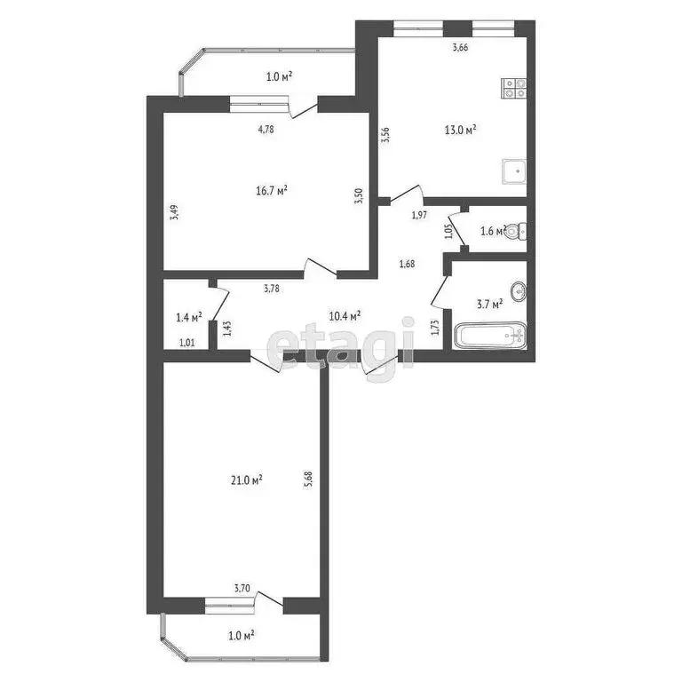 2-комнатная квартира: Саранск, улица Н. Эркая, 20А (67.8 м) - Фото 1