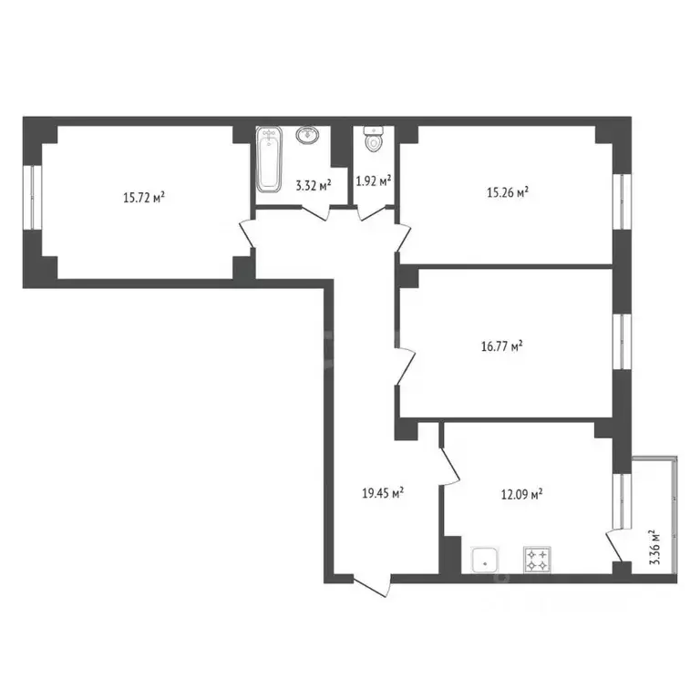 3-к кв. Красноярский край, Красноярск Северное ш., 48 (85.3 м) - Фото 1