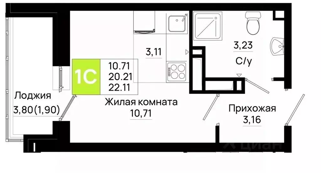 Студия Ростовская область, Ростов-на-Дону Нефтекачка кв-л, Октябрь ... - Фото 0