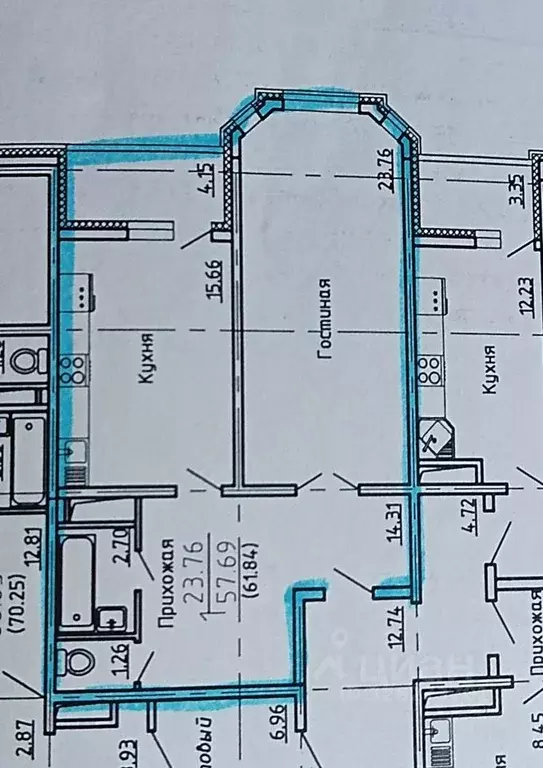 1-к кв. Воронежская область, Воронеж ул. Антонова-Овсеенко, 33Б (59.0 ... - Фото 1