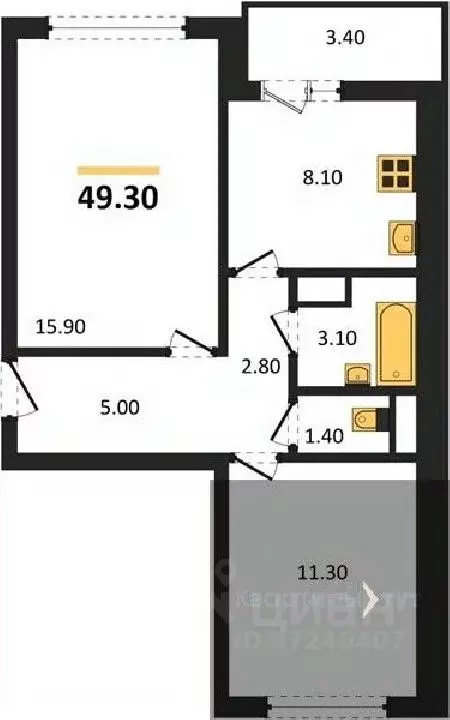 2-к кв. Воронежская область, Воронеж ул. Шибилкина, 9 (49.3 м) - Фото 1
