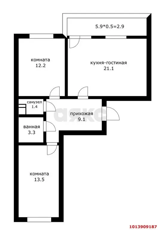 2-комнатная квартира: Краснодар, улица имени Героя Ростовского, 8к5 ... - Фото 0