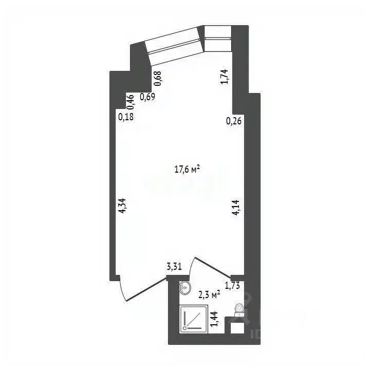Студия Башкортостан, Уфа Дагестанская ул., 14/1 (19.9 м) - Фото 2
