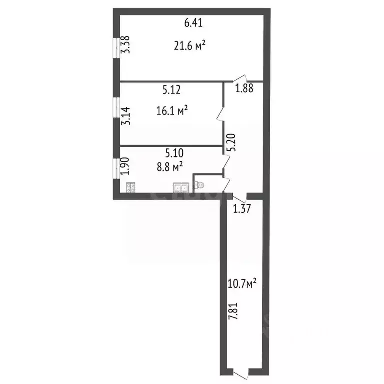 2-к кв. Санкт-Петербург Казанская ул., 41 (65.0 м) - Фото 2