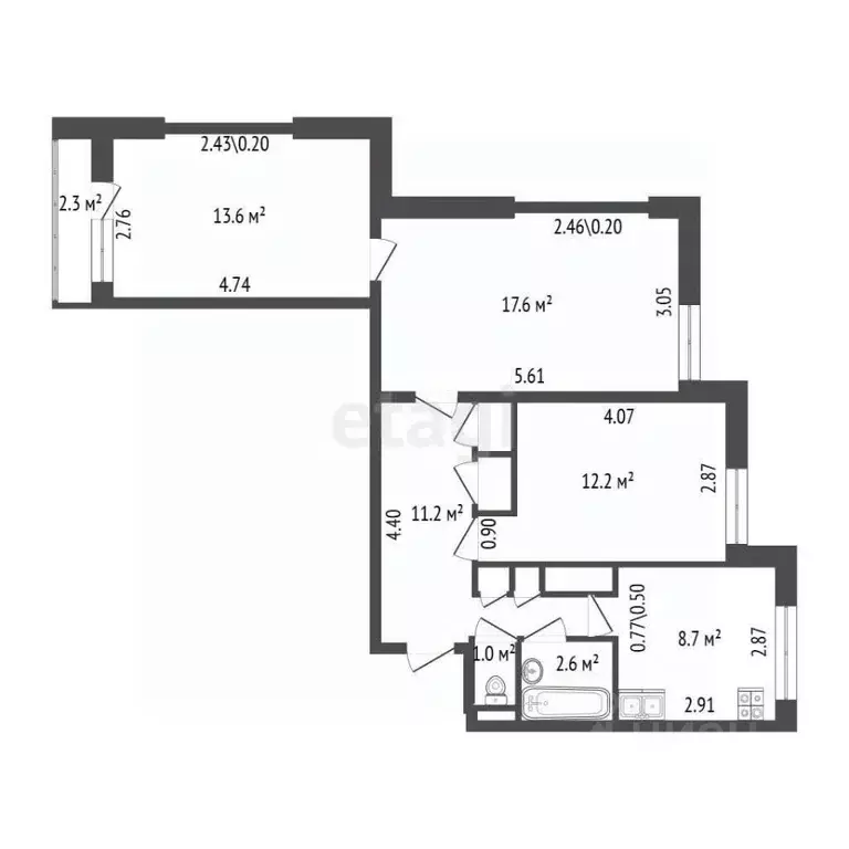 3-к кв. Санкт-Петербург, Санкт-Петербург, Сестрорецк ул. Токарева, 3 ... - Фото 1