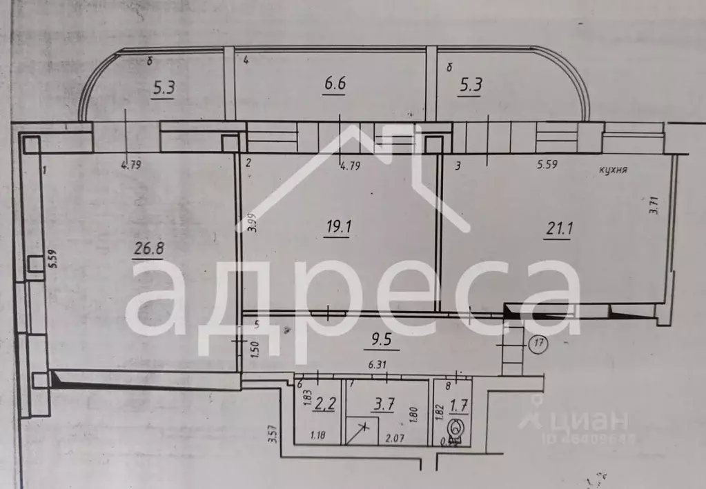 2-к кв. Самарская область, Самара Некрасовская ул., 82 (101.3 м) - Фото 2