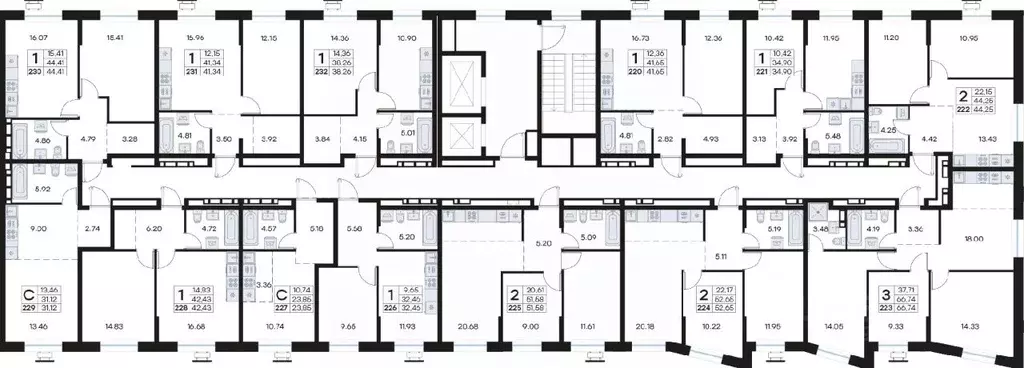 1-к кв. Приморский край, Владивосток Клуб 25 жилой комплекс, 1 (38.26 ... - Фото 2