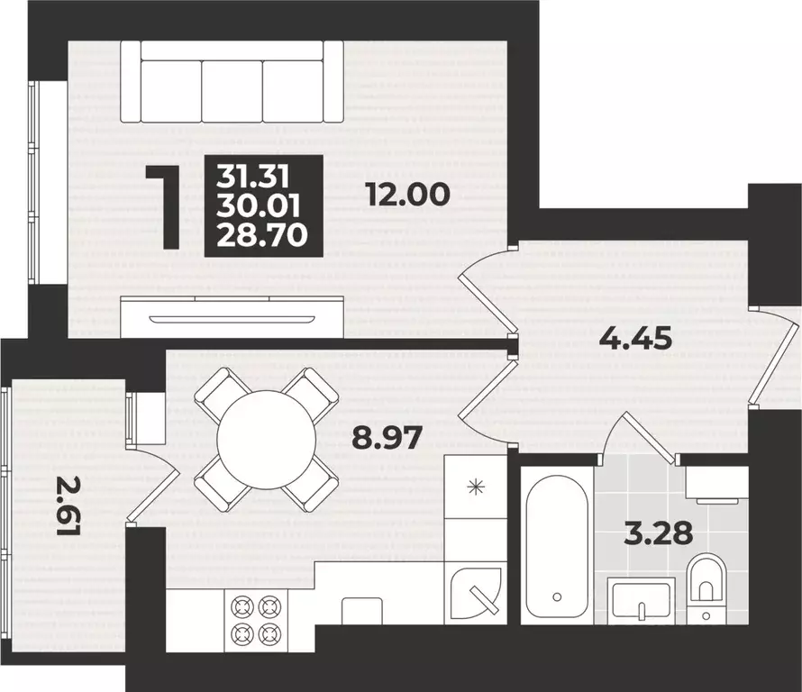 1-к кв. Калининградская область, Калининград ул. Героя России ... - Фото 1