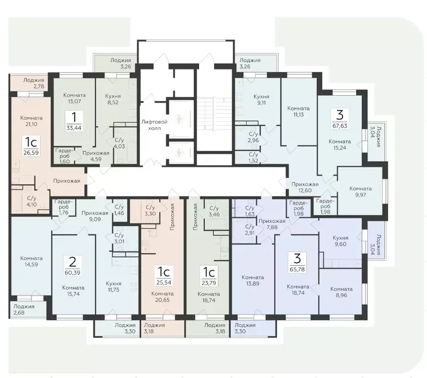 Студия Воронежская область, Воронеж Шилово мкр, Авиапарк жилой ... - Фото 2