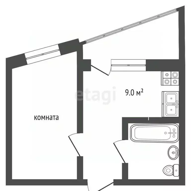 1-к кв. Ростовская область, Ростов-на-Дону ул. Еременко, 90/27 (38.0 ... - Фото 1