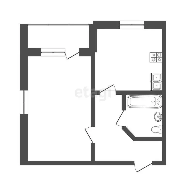 1-комнатная квартира: посёлок Московский, Лиственная улица, 21 (39.6 ... - Фото 1