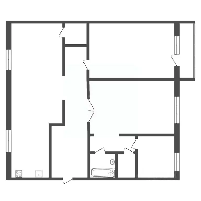3-к кв. Тульская область, Тула ул. Марата, 32 (87.2 м) - Фото 1