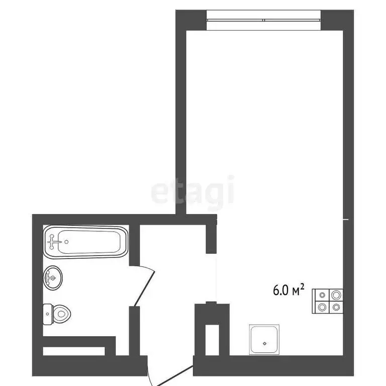 Квартира-студия: Тюмень, улица Первооткрывателей, 14 (24.5 м) - Фото 1