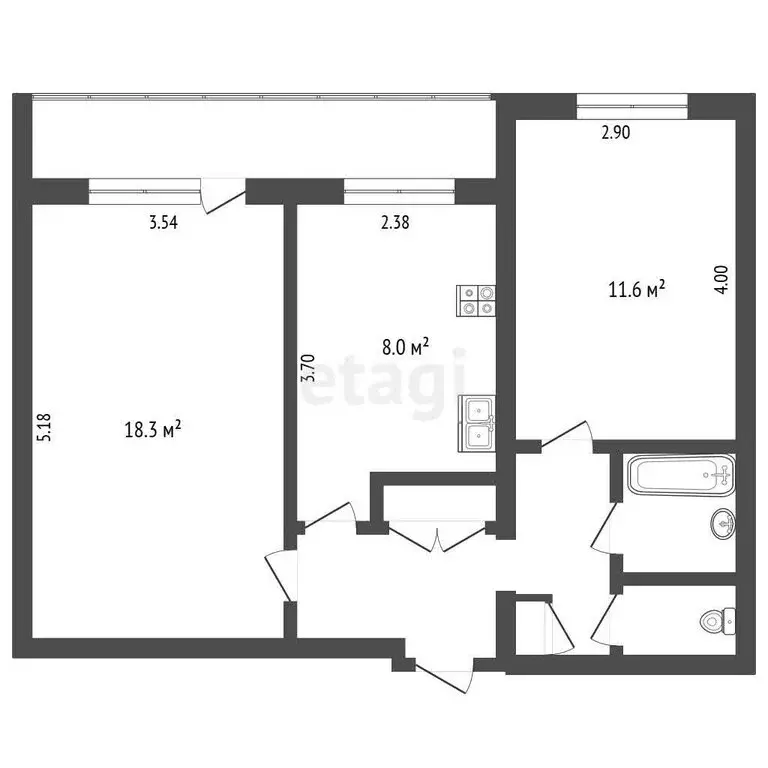 2-комнатная квартира: Пермь, улица Академика Королёва, 8 (50 м) - Фото 1