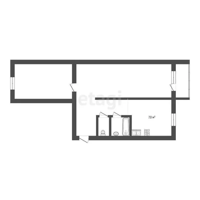 2-комнатная квартира: Тюмень, улица Энергетиков, 51А (45.5 м) - Фото 0