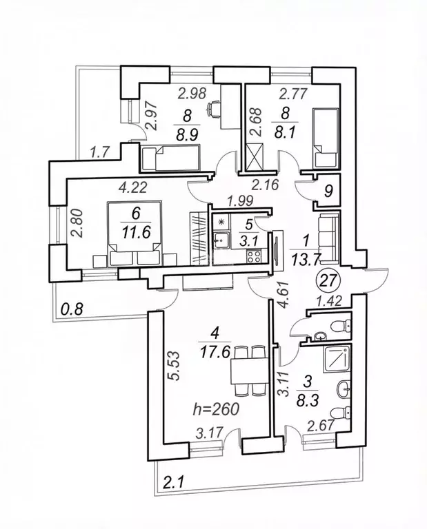 4-к кв. Крым, Керчь ул. Самойленко, 14 (73.1 м) - Фото 2