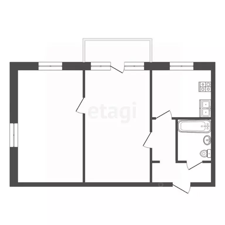 2-к кв. Тамбовская область, Тамбов ул. Маяковского, 2 (39.3 м) - Фото 1