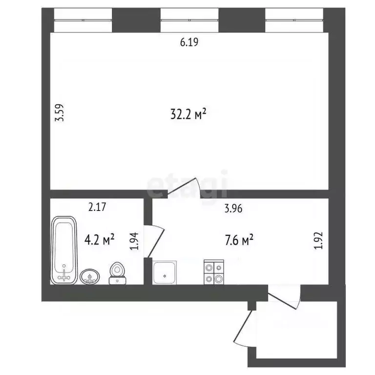 1-к кв. Тюменская область, Тюмень ул. Беляева, 23/1 (36.6 м) - Фото 2