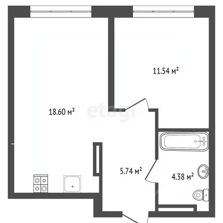 1-к кв. Тюменская область, Тюмень ул. Вадима Бованенко, 7 (40.26 м) - Фото 2