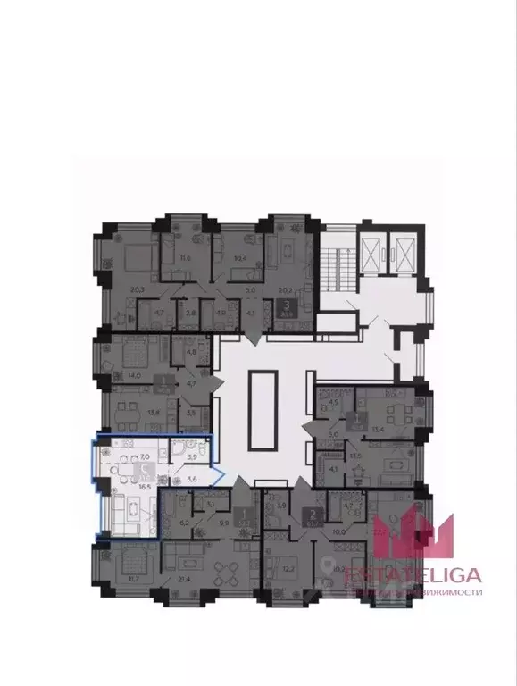 Студия Москва наб. Марка Шагала, 13 (31.0 м) - Фото 2