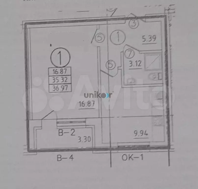 1-к. квартира, 37 м, 2/5 эт. - Фото 0