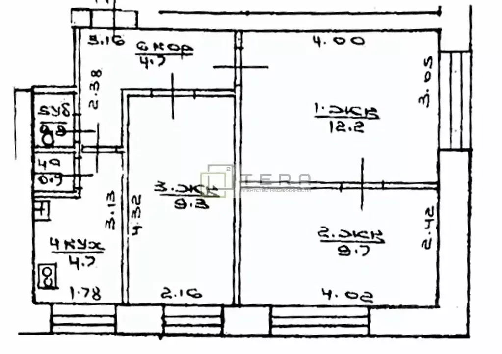 3-к кв. Башкортостан, Уфа ул. Блюхера, 42/1 (42.2 м) - Фото 1