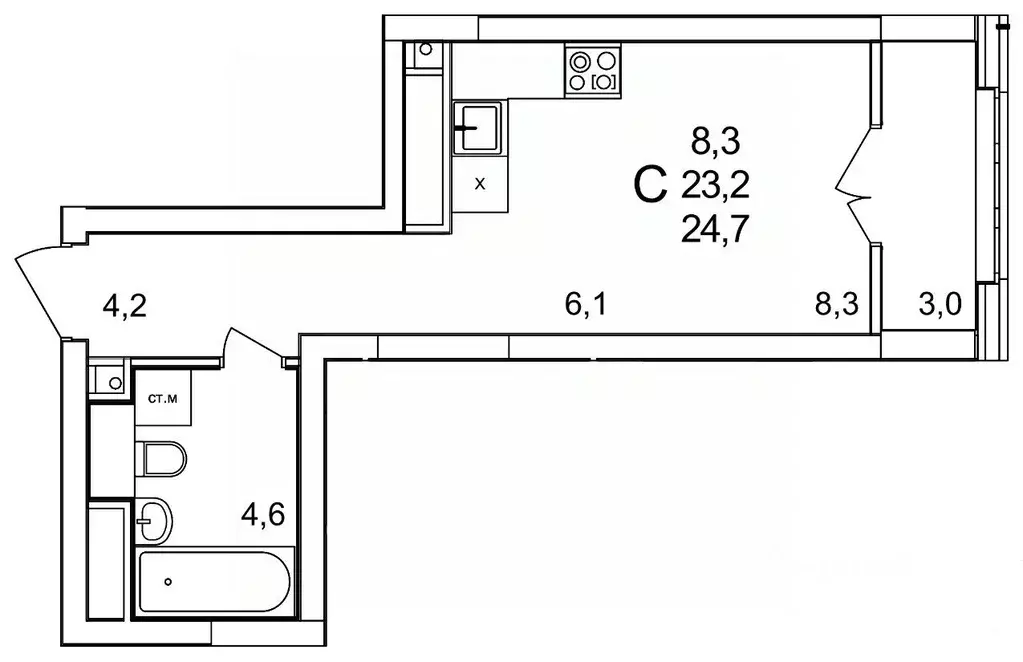 Студия Нижегородская область, Нижний Новгород д. Анкудиновка, КМ ... - Фото 1
