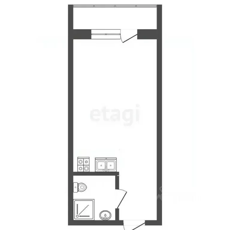 Студия Ханты-Мансийский АО, Сургут тракт Тюменский, 6/1 (28.0 м) - Фото 1