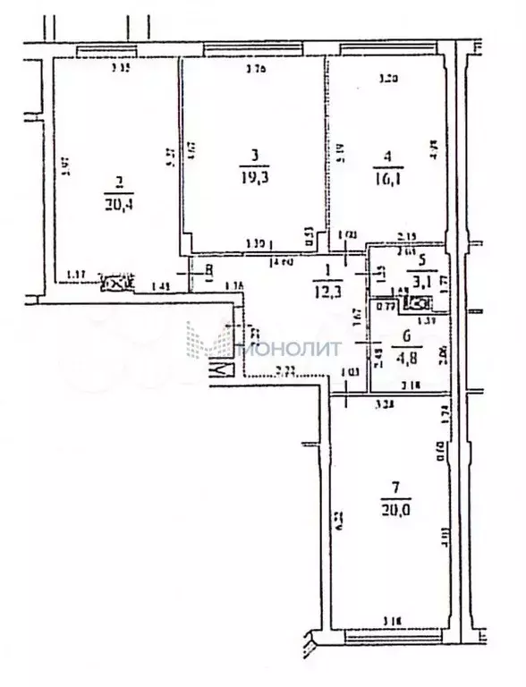 3-к. квартира, 96 м, 3/12 эт. - Фото 0