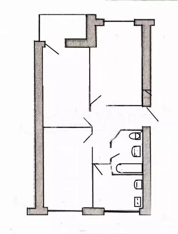 3-к. квартира, 55,6 м, 1/5 эт. - Фото 0