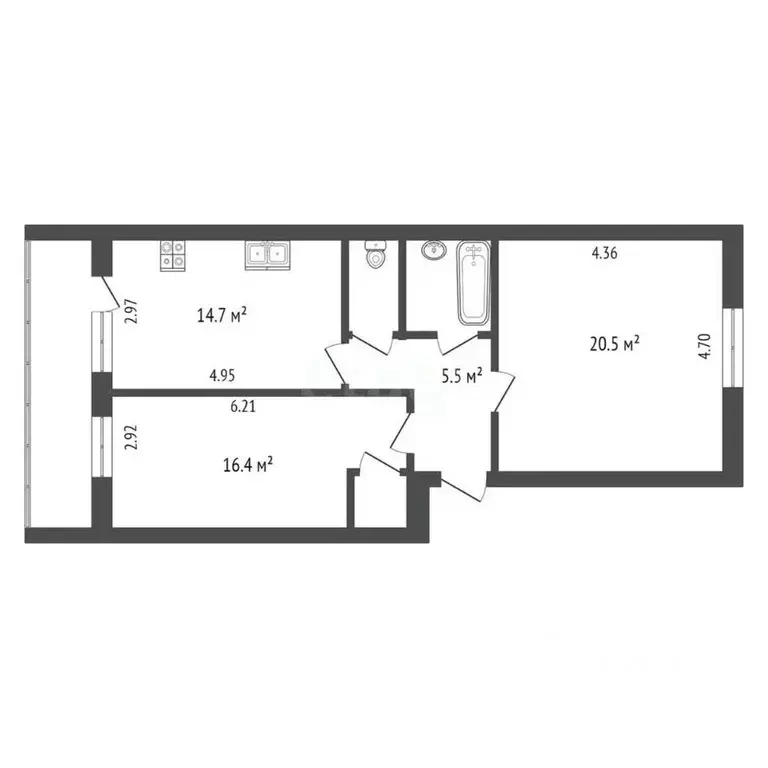 2-к кв. Вологодская область, пос. Кувшиново ул. Майская, 3 (63.6 м) - Фото 1