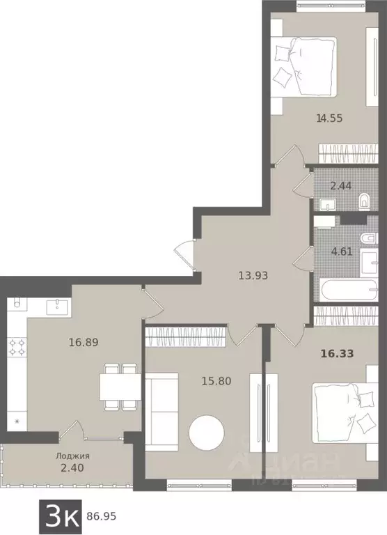 3-к кв. Калининградская область, Светлогорск Лесная Сказка жилой ... - Фото 1