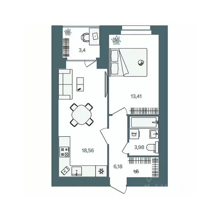 1-к кв. Ярославская область, Ярославль пос. Павловский, Волга-Лайф ... - Фото 1