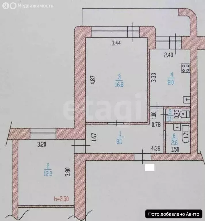 2-комнатная квартира: Барнаул, Красноармейский проспект, 61 (48.8 м) - Фото 1