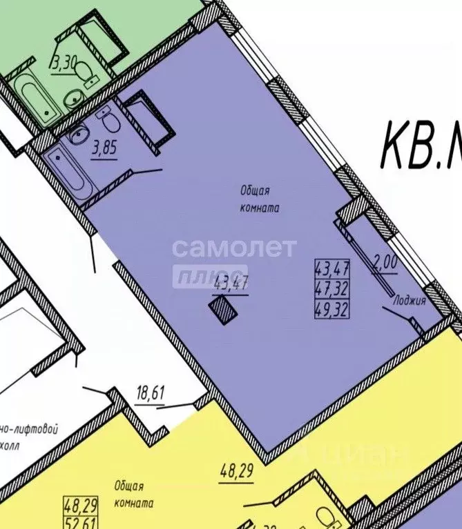 2-к кв. Нижегородская область, Бор ул. Крупской, 24 (49.32 м) - Фото 1