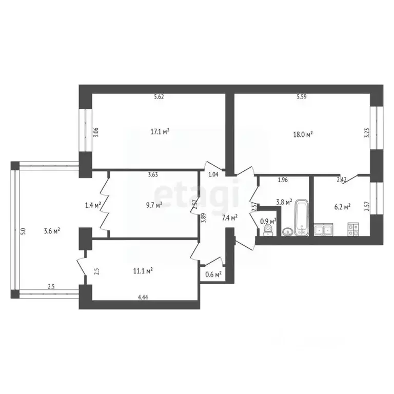 4-к кв. Крым, Евпатория ул. Демышева, 156 (74.8 м) - Фото 2